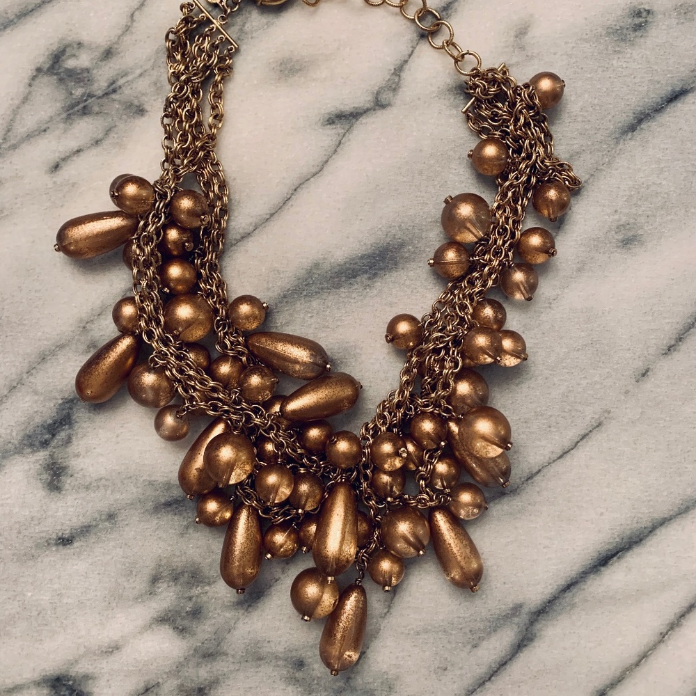 Gold/Bronze tear drop necklace